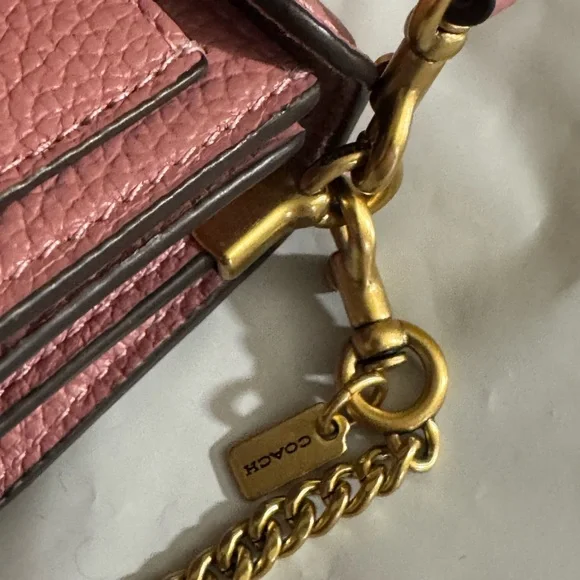 Coach Peony Tabby 9 Mini Bag Charm with Gold Chain - Picture 7 of 8